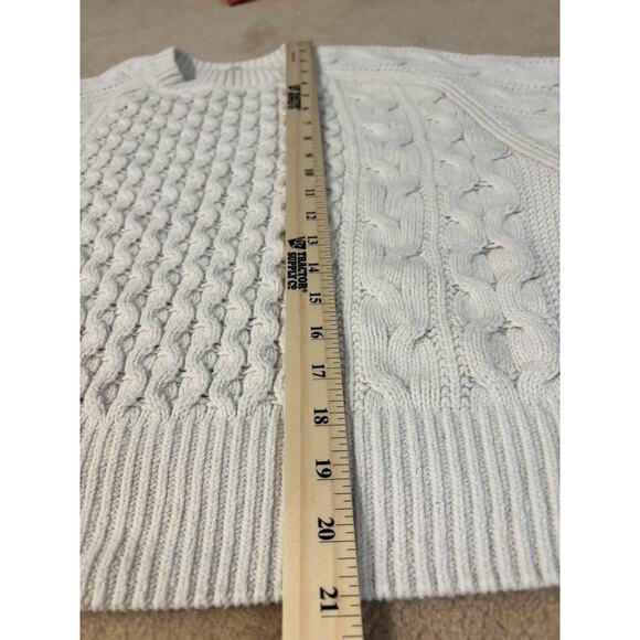 Universal Thread Cream Cropped Fisherman Sweater Cotton Wool Blend M - Picture 4 of 13